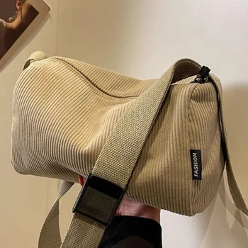 Простая вельветовая сумка 2023 корейской версии, высококачественная сумка-подушка, женская новая модная сумка, текстурная нишевая сумка через плечо, эстетичная городская