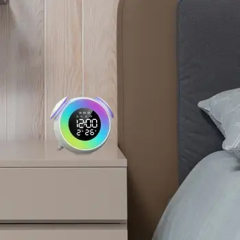 Цифровой будильник Креативный современный 5 режимов световых эффектов Настольные прикроватные часы для спальни Офиса Украшения дома гостиной