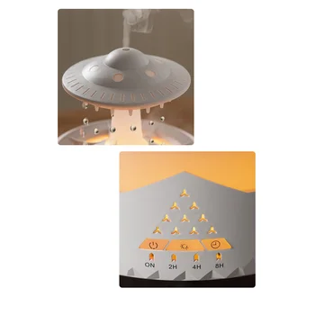 Ночник-увлажнитель Rain Cloud со звуком капель дождя и 7-цветным светодиодным диффузором эфирного масла, C