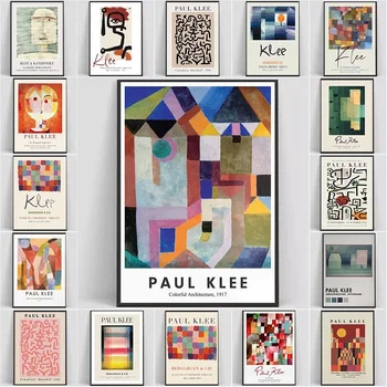 Современное абстрактное эстетическое настенное искусство Пауля Кли Минималистичный красочный HD холст с принтом плаката Украшение домашней спальни гостиной