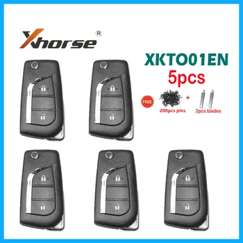 5 Шт./ЛОТ Xhorse XKTO01EN Проводной Дистанционный Ключ с 2 Кнопками для Toyota Универсальный Автомобильный Дистанционный Ключ для VVDI Key Tool /VVDI2 (Английская версия)