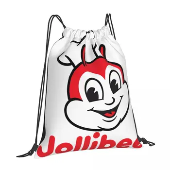 Jollibee Red Ringer Chef Bee Food Обалденные Рюкзаки С завязками в Эклектичном Стиле, Идеально Подходящие Для Школьного Кемпинга, Холст