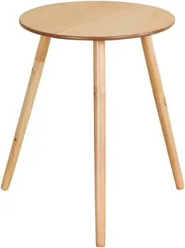 Круглый приставной столик, диаметр 20 х Высота 25,5 Прочный Классический круглый приставной столик на трех ножках для использования в спальне, гостиной 