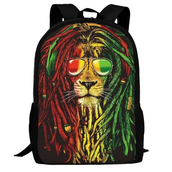 Рюкзак для мужчин и женщин Cool Jamaica Reggae Rasta Lion, Солнцезащитные очки, Сумка для книг, повседневный рюкзак для подростков, школьные сумки для девочек