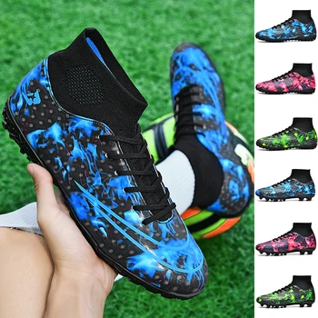 Бутсы для футбольного поля Профессиональная футбольная обувь для детей Футбольные бутсы с газоном Уличные нескользящие футбольные бутсы Мужские Бесплатная Доставка