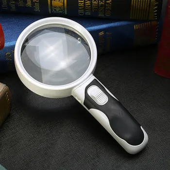 20-кратная оптическая лупа со светодиодной подсветкой Диаметром 80 мм, ручная лупа с подсветкой для чтения Lupa