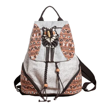 Высококачественный женский холщовый рюкзак В национальном стиле, женские сумки ручной работы, дорожные сумки Mochila с вышивкой, мини-рюкзак для девочек