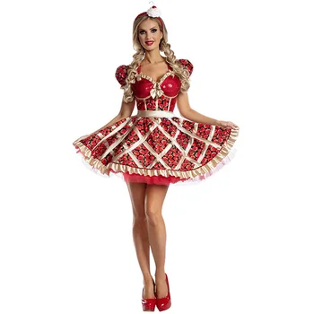 Рождественский фестиваль, косплей-одежда, Клубничное платье, карнавальная вечеринка, костюм королевы Хэллоуина, женская одежда для взрослых на сцене.