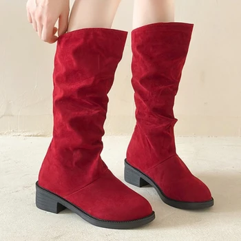 Женские сапоги до колена в стиле панк, модные длинные ботильоны из лакированной кожи на молнии, осенне-зимняя женская обувь на высоком каблуке, современные ботинки