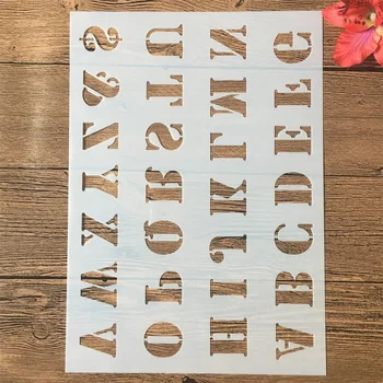 Заглавные буквы алфавита формата А4 29см Трафареты для наслоения 