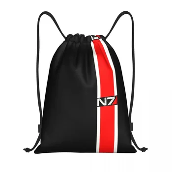 Рюкзак с эмблемой Mass Effect N7 на шнурке, спортивная спортивная сумка для женщин и мужчин, Тренировочный рюкзак для военных видеоигр Альянса