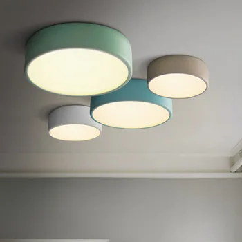 Светодиодный e27 круглый современный потолочный светильник Nordic Home office гостиная спальня алюминиевое потолочное освещение