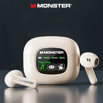 Беспроводные наушники Monster XKT20 Bluetooth 5.4 со светодиодным дисплеем Игровая гарнитура Спортивные наушники HIFI Звук с низкой задержкой Наушники новые