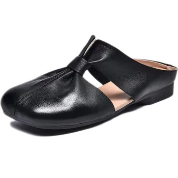 2023 Новая Женская обувь в стиле Ретро, Летние Тапочки На плоской подошве, Модные Сандалии Zapatillas Casa Mujer Sapatos Femininos, Большие размеры 40