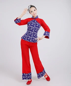 Китайские танцевальные костюмы Янко, этнический наряд, танцевальное платье для выступлений