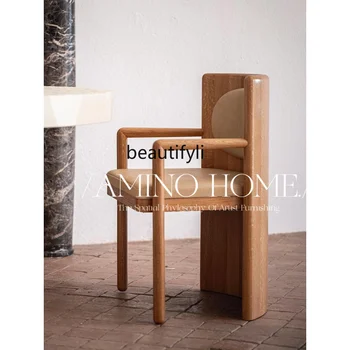 обеденный стул yj Art Log, Бытовой стул для отдыха из массива дерева, Одноместное кресло для гостиной и кабинета