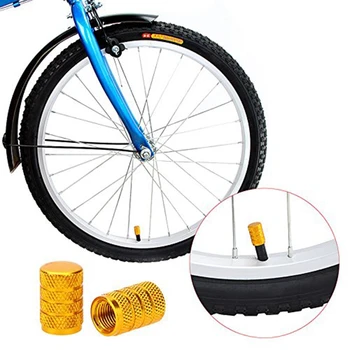 Колпачок клапана шины из сплава 4X, для велосипедов, мотоциклов и автомобилей с клапаном Schrader, золотой
