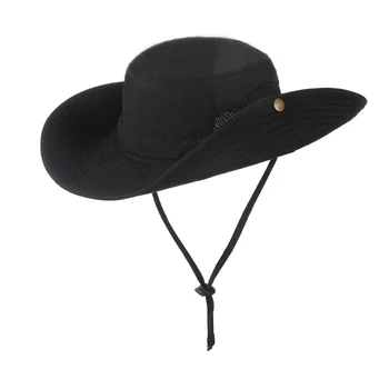 Уличная ковбойская шляпа с защитой от ультрафиолета, Солнцезащитная шляпа с регулируемым козырьком для бега, пеших прогулок, скалолазания