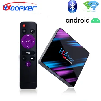 Woopker H96 Max Android TV Box - медиаплеер 4K с голосовым управлением и WiFi/BT, 4 ГБ ОЗУ 64 ГБ ПЗУ, телеприставка Smart Set Top Box