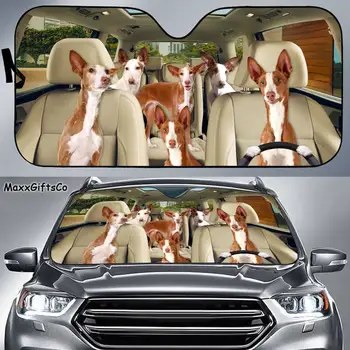 Солнцезащитный козырек для автомобиля Podenco Ibicenco, Лобовое стекло Podenco Ibicenco, Зонт для семьи собак, Автомобильные аксессуары для собак, Украшение автомобиля, Подарок для