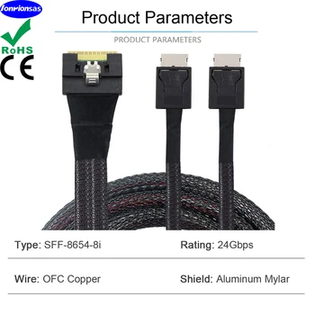 Универсальный кабель для защиты от косой вставки Slimline SFF-8654 8i 74Pin PCI-E к двойной 2X серверной видеокарте OCuLink 8611 4i