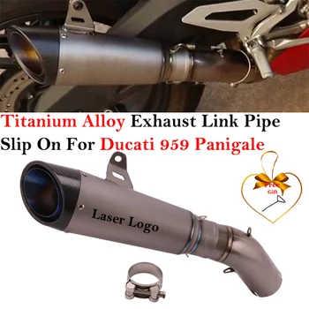 Накладка из титанового сплава для Ducati 959 Panigale Труба из углеродного волокна Системы выпуска выхлопных газов мотоциклов Муфлер трубы среднего звена