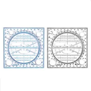Многофункциональный вращающийся шаблон для рисования Художественный дизайн Строительный Архитектор Стерео Геометрия Составление круга Измерительная шкала Линейка