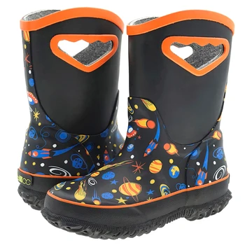 MCIKCC, легкая водонепроницаемая обувь, нескользящие детские непромокаемые ботинки с принтом планеты, Бесплатная доставка