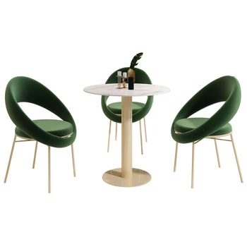 Стол для переговоров в скандинавском офисе продаж, креативный и простой маленький круглый стол для отдыха
