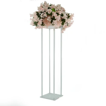 Прозрачная акриловая ваза для цветов, центральное украшение стола, Свадебное украшение, Винтажная подставка для цветов, Свадебные колонны, 10 комплектов в партии