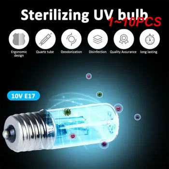 1 ~ 10ШТ Горячая Продажа E17 UVC Ультрафиолетовая Трубка С УФ-Излучением Лампа 3 ВТ Дезинфекционная Лампа Озоновая Стерилизация Клещей Освещает Бактерицидную Лампу