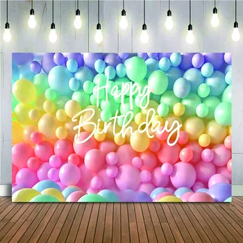 Радужные воздушные шары, настенный фон для фотосъемки, торт, Разбитый Фон для портрета новорожденных детей, украшение для вечеринки по случаю Дня рождения