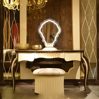 Туалетный столик: легкая роскошь, роскошный туалетный столик класса люкс, современный и простой туалетный столик из массива дерева в главной спальне
