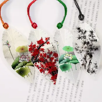 Пластиковые закладки для пейзажной живописи Эстетическая Китайская Красочная закладка в виде жилок листьев, архаичные закладки друзей
