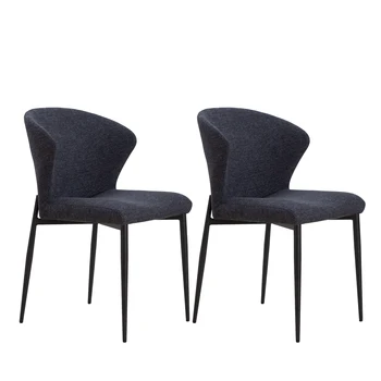 Набор из 2 обеденных стульев, мягкие боковые стулья, Регулируемые кухонные стулья, Мягкое сиденье для акцентного стула с металлическими ножками