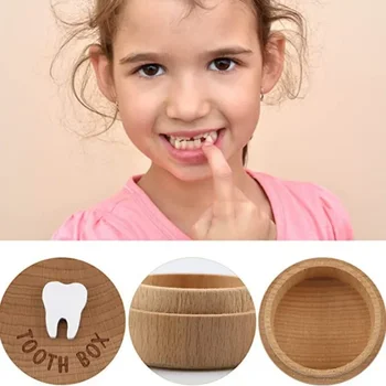 Новая современная коробка для молочных зубов из натурального дерева, сохраняющая зубы, волосы и шнур, коробка для зубов зубной феи