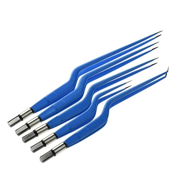 Многоразовые Биполярные Щипцы IEC Blue Изогнутые Пинцеты для Электрохирургического аппарата электрохирургический электрод хирургические инструменты