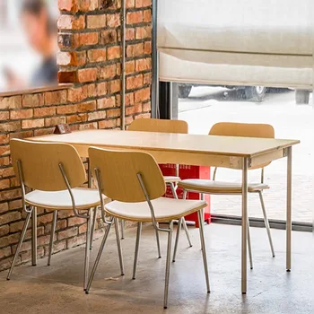Минималистичные обеденные стулья на металлических ножках, современный удобный Французский дизайн обеденного стула, Желтая мебель для столовой Silla Comedor