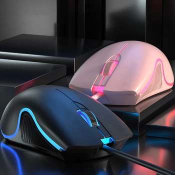 Отключающая проводная игровая мышь Оптическая 3-кнопочная USB-мышь с разрешением 1000 точек на дюйм с RGB подсветкой, отключающая мыши для портативных ПК, компьютерные мыши для геймеров, Мыши