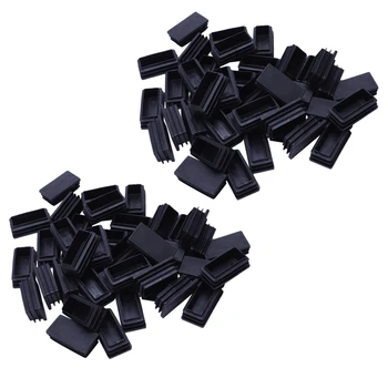 Пластиковые заглушки для трубок 25 мм x 50 мм, 80 шт, черные