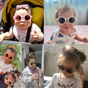 Солнцезащитные очки и повязка на голову для девочек, 2 шт. Легкие солнцезащитные очки для малышей, аксессуары для детей для пляжного отдыха на открытом воздухе