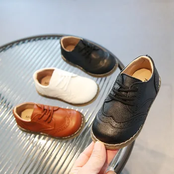 Британская Детская Обувь Классическая Кожаная Обувь в стиле Ретро Весеннее Академическое Платье для Обуви Детская Обувь Для Выступлений Повседневная Обувь Для Мальчиков Gril Shoe Zapatillas