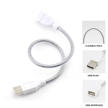 Удлинитель USB Гибкий шнур питания от мужчины к женщине USB-разъем Адаптер для вентилятора Mini USB LED Night Light