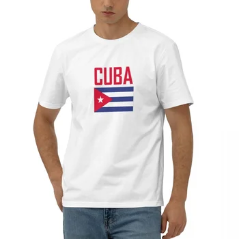 100% Хлопок, футболки с изображением флага Кубы с буквенным рисунком, футболки с коротким рукавом, мужская и женская одежда унисекс, топы, футболки 5XL