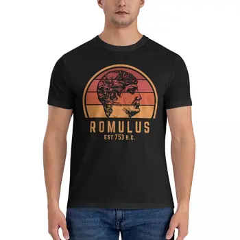 Мужская футболка Romulus First King Of Rome, Древний Рим, Одежда Из Чистого Хлопка, Потрясающая Футболка С Круглым Вырезом И Коротким Рукавом, Уникальная Футболка