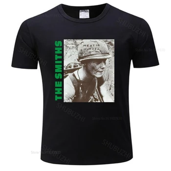 Мужская футболка с круглым вырезом, модная брендовая футболка, черная новая футболка The Smiths, топ английской рок-группы Meat Is Murder 1985 Morrissey Marr