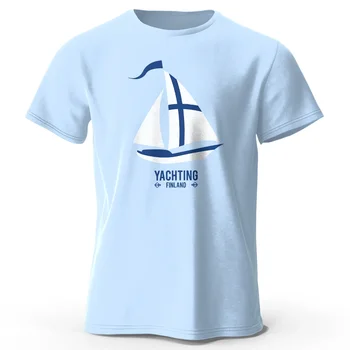 Мужская футболка с графическим принтом для яхтинга, 100% хлопок, винтажные топы для лета, женские футболки в стиле Oversize