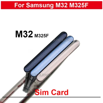 Лоток для Sim-карты, Держатель microSD, гнездо для Samsung Galaxy M32 M325F, Запасные части для ремонта