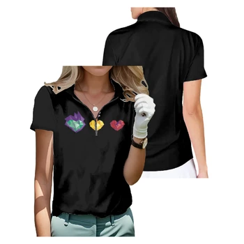 Рубашка для гольфа Grian 3 Lives с коротким рукавом, Дышащие Быстросохнущие топы на молнии, Модная Уличная одежда, Женская спортивная одежда