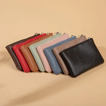 【Унисекс 】 Новый кошелек с застежкой-молнией с рисунком Личи, ультратонкая Короткая сумка для хранения карт, монет и ключей
